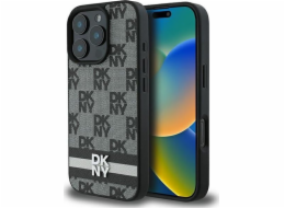 DKNY DKNY DKHCP16LPCPTSSK Pevný kryt pro iPhone 16 Pro 6.3 černý/černý s kostkovaným vzorem a potištěnými pruhy