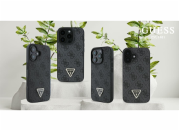 Guess Guess GUHCP16MP4TDPK iPhone 16 Plus 6.7 černý/černý pevný kožený kryt s trojúhelníkovým magnetem MagSafe 4G