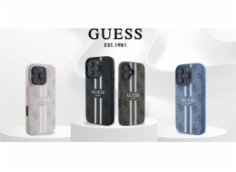 Guess Guess GUHMP16LP4RPSW pevný kryt pro iPhone 16 Pro 6.3 hnědý/hnědý 4G s potiskem pruhů a MagSafe