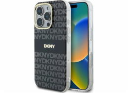 DKNY DKNY DKHMP16XHRHSEK Pouzdro pro iPhone 16 Pro Max 6.9 černé/černé s opakujícím se texturovaným vzorem a pruhy