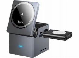 Hoco Indukční nabíječka HOCO 3v1 kompatibilní s MagSafe 15W CQ8 černá