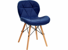 Activeshop Skandinávská židle 4Rico QS-186 sametová tmavě modrá