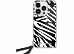 Karl Lagerfeld Karl Lagerfeld KLHCP16LHZBPKCCK Tvrdý kryt pro iPhone 16 Pro 6.3 černý/černý IML Zebra vzor a kabel