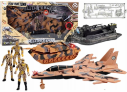 LeanToys Vojenská sada Vojenský tank Protitankový vojáci Zvukové světlo