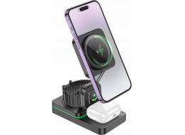Hoco Nabíječka HOCO 3v1 indukční nabíječka kompatibilní s MagSafe 15W CQ10 černá