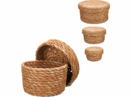 Giftdecor Přírodní tkané úložné koše 3 kusy