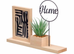 Giftdecor Dárkový dekorační rám Stojací fotorámeček s rostlinou HOME, 33 x 24 x 7 cm
