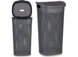 Bigbuy Home Prádelní koš Antracit Plast 60L (44 x 57 x 34,5 cm)