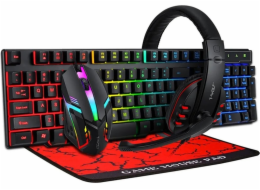 ExtraLink EXTRALINK HERNÍ SADA TF800 4V1 LED klávesnice KLÁVESNICE + MYŠ + PODLOŽKA + HEADSET