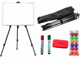 LeanToys Magnetická tabule 90x60 cm na stojanu, magnety, fixy, houbičky, LEAN Toys