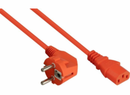 Alcasa Napájecí kabel Cablemeister Schutzkontakt-St. (90° gew.) oranžová C13 10m