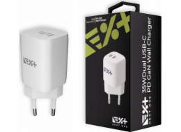 NEXT ONE Nabíječka Rychlá nabíječka NEXT ONE 35W GaN 2xUSB-C bílá