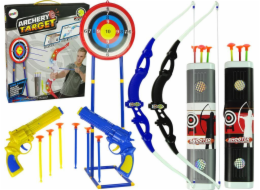 LeanToys Střelecká sada terč na luk a šípy na stojanu, 134 cm, toulec, zbraně