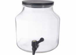 Home Styling Collection Kolekce pro styling domácnosti Skleněná dóza s kohoutkem a víčkem z borovicového dřeva, 5,2 l