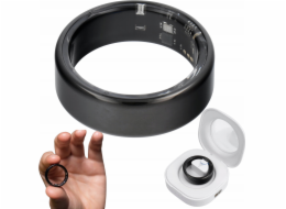 OEM Chytré hodinky Smart Ring R11M - ocelový chytrý prsten s nabíjecí stanicí velikost 8 (18,1 mm) černý