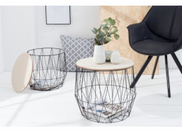 King Home Malý stolek s úložným prostorem Caps, černý