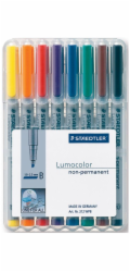 STAEDTLER fóliové pero Lumocolor B nonperm 8 kusů