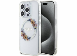 Guess GUESS GUHMP15XHFWFCT IPHONE 15 PRO MAX 6.7 TRANSPARENT HARDCASE IML FLOWERS WREATCH MAGSAFE standard