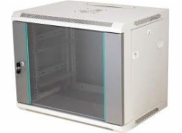 Q-LANTEC 19" 18U nástěnný rack 600x450, prosklené dveře, šedý