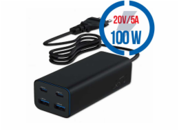 GAMBIRD GaN, 2xType C/2xUSB, Nabíjačka 100W