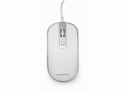 BAZAR - GEMBIRD myš MUS-4B-06-WS, drátová, optická, USB, bílá/stříbrná, poškozený obal