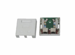 Zásuvka STP 2x RJ45 Cat5E, blok 110, na omítku
