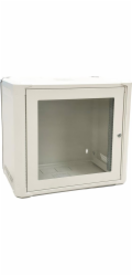 Rozvaděč Conexpro 19" 9U/400mm, FLAT PACK, jednodílný  skleněné dveře