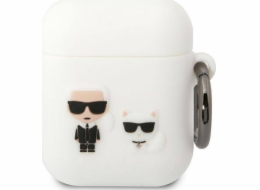 Karl Lagerfeld Karl Lagerfeld KLACA2SILKCW silikonový kryt na AirPods 1/2 bílý Karl & Choupette