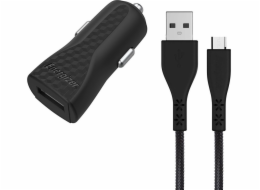 Energizer Nabíječka nabíječka do auta Energizer v pevném pouzdře, 1USB 1A s mikro kabelem, černá, doživotní