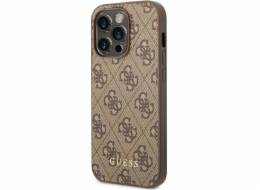 Guess Pouzdro Guess GUHCP14LG4GFBR Apple iPhone 14 Pro hnědé/hnědé pevné pouzdro 4G Metal Gold Logo