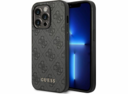 Guess Kryt Guess 4G Metal Gold Logo – iPhone 14 Pro Max (šedý)