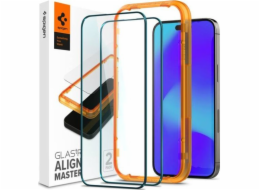 Spigen Tvrzené sklo GLAS.tR Slim AlignMaster pro Apple iPhone 14 Pro černé [2 ks]