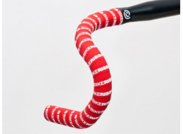 Bike Ribbon Páska na řídítka kola SCRUB červená ekokůže šedá 2,5 mm