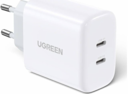 Ugreen Nabíječka UGREEN CD243 síťová nabíječka, 2x USB-C, 40W (bílá)