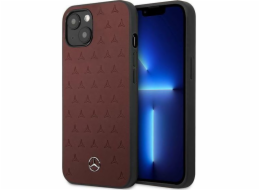 Mercedes Mercedes MEHCP13SPSQRE Pevný kožený kryt pro iPhone 13 mini 5.4 červený/červený s hvězdicovým vzorem