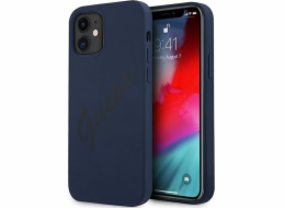 Guess Pouzdro Guess GUHCP12SLSVSBL Apple iPhone 12 mini modrý/modrý pevný kryt s potiskem Vintage