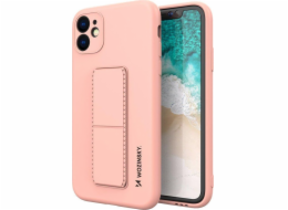 Wozinsky Silikonové pouzdro Wozinsky Kickstand Case s flexibilním stojánkem pro Samsung Galaxy A22 4G růžové