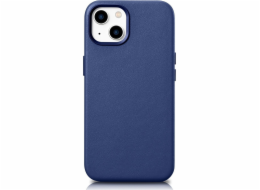 iCarer iCarer Kožený kryt z pravé kůže pro iPhone 14 Plus modrý (kompatibilní s MagSafe)