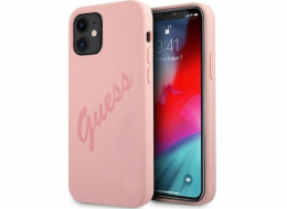 Guess Pouzdro Guess GUHCP12SLSVSPI Apple iPhone 12 mini růžové/růžové pevné pouzdro s potiskem Vintage