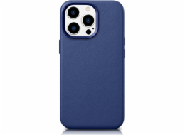 iCarer iCarer Case Kožený kryt z pravé kůže pro iPhone 14 Pro Max modrý (WMI14220708-BU) (kompatibilní s MagSafe)