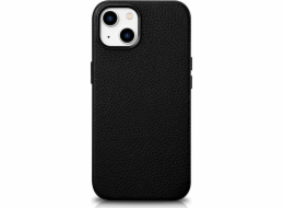 iCarer iCarer Litchi Premium kožené pouzdro pro iPhone 14 Plus magnetické kožené pouzdro s MagSafe černé (WMI14220711-BK)