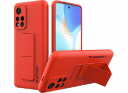 Wozinsky Silikonové pouzdro Wozinsky Kickstand Case se stojánkem pro Xiaomi Redmi 10 červené