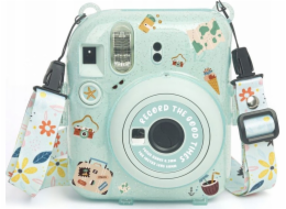 LoveInstant Pouzdro pro Fujifilm Fuji INSTAX Mini 12 + samolepky a kapsa na fotografie / Prázdninové / Zelené třpytky