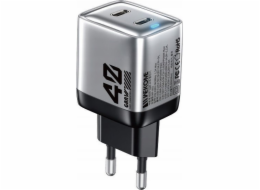 Wekome Nabíječka WEKOME WP-U02 Mecha Series - 2x USB-C Super rychlá nabíječka GaN 40W nástěnná nabíječka (stříbrná)
