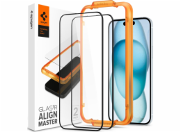 Spigen Pouzdro Glass pro Glas.tR FC AM pro iPhone 15, balení 2 kusů, černý rám
