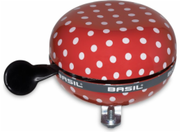 Basil Zvonek na kolo BIG BELL POLKADOT 80 mm červeno-bílé puntíky (BAS-50396)
