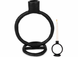 Home Styling Collection Svícen na dlouhou svíčku hliníkový černý 15 cm