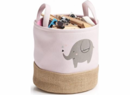 Zeller Úložný koš Elefant, polyester/juta, růžový