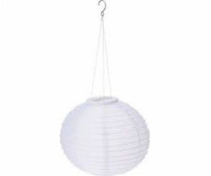 KMTP Solární zahradní lucerna 40 cm bílá dekorativní osvě...