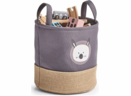Zeller Úložný koš Bear, polyester/juta, šedý